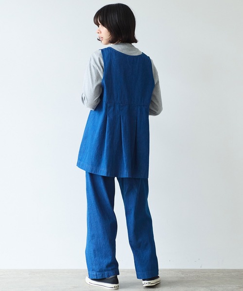 bulle de savon（ビュルデサボン）の「△8oz ムラ糸デニム パンツ（デニムパンツ・レディース・ネイビー・FREE）」の13枚目の写真