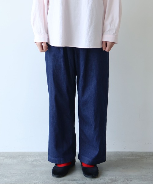 bulle de savon（ビュルデサボン）の「△8oz ムラ糸デニム パンツ（デニムパンツ・レディース・ネイビー・FREE）」の22枚目の写真