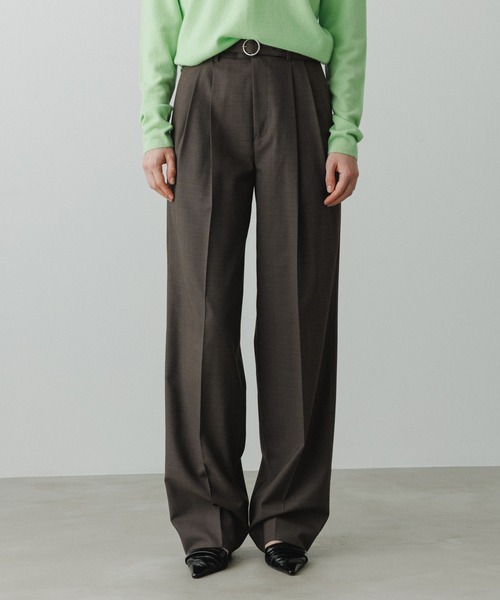 ADAM ET ROPE'（アダムエロペ）の「【EMOELLE】ベルテッドスラックス（スラックス・レディース・グレー系その他/イエロー系その他3・36/38）」の2枚目の写真