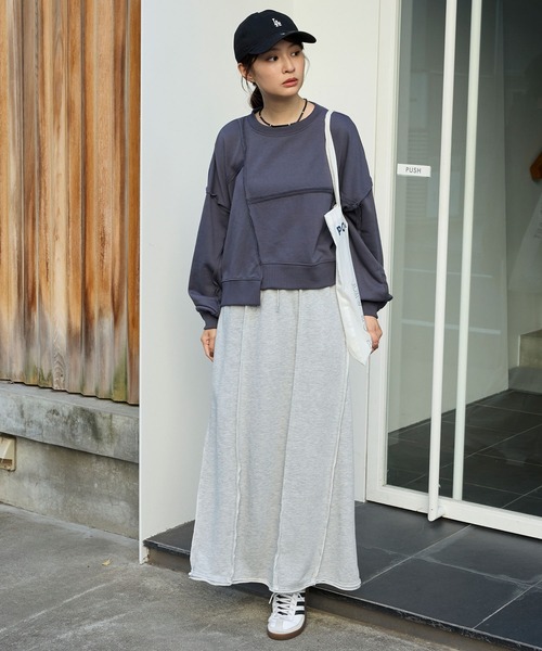 カットオフアウトリンキングフレアスカート MONO-MART│MONO-MART