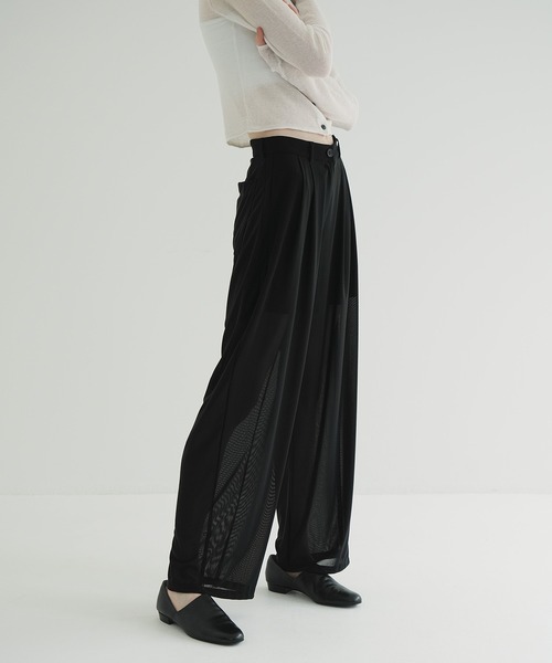 CLANE クラネ／パンツ ブラック CLANE ワイドタックレザーパンツ