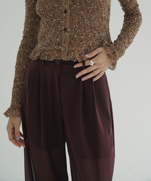 CLANE（クラネ）の「SHEER TUCK PANTS（その他パンツ・レディース・ボルドー/ブラック/アイボリー・0/1/2）」の16枚目の写真