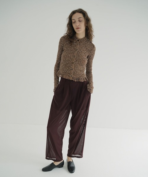 CLANE（クラネ）の「SHEER TUCK PANTS（その他パンツ・レディース・ボルドー/ブラック/アイボリー・0/1/2）」の12枚目の写真