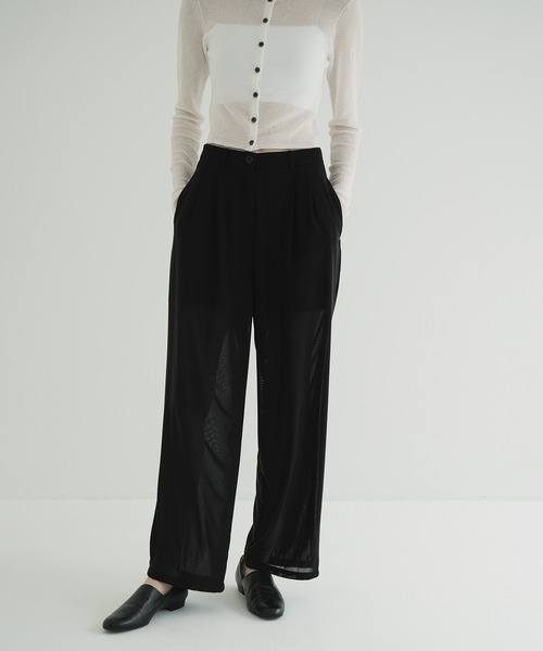 CLANE（クラネ）の「SHEER TUCK PANTS（その他パンツ・レディース・ボルドー/ブラック/アイボリー・0/1/2）」の17枚目の写真