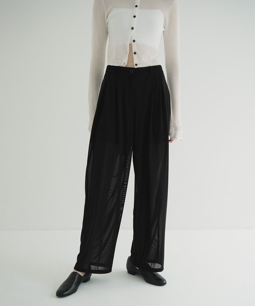CLANE（クラネ）の「SHEER TUCK PANTS（その他パンツ・レディース・ボルドー/ブラック/アイボリー・0/1/2）」の18枚目の写真