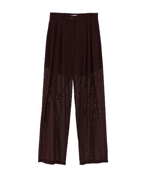 CLANE（クラネ）の「SHEER TUCK PANTS（その他パンツ・レディース・ボルドー/ブラック/アイボリー・0/1/2）」の4枚目の写真