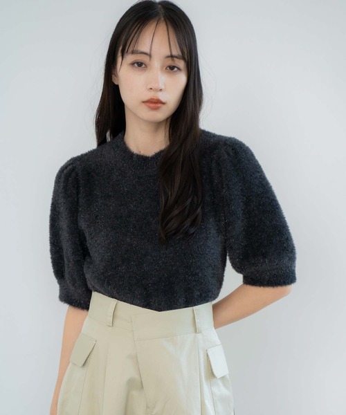 NOELA(ノエラ)の「【販路限定カラーあり】ラメシャギーニット(ニット/セーター・レディース・ブラック/オフホワイト/シルバー/ベージュ・フリー)」の3枚目の写真