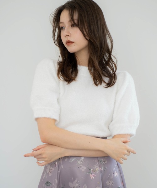 NOELA(ノエラ)の「【販路限定カラーあり】ラメシャギーニット(ニット/セーター・レディース・ブラック/オフホワイト/シルバー/ベージュ・フリー)」の12枚目の写真