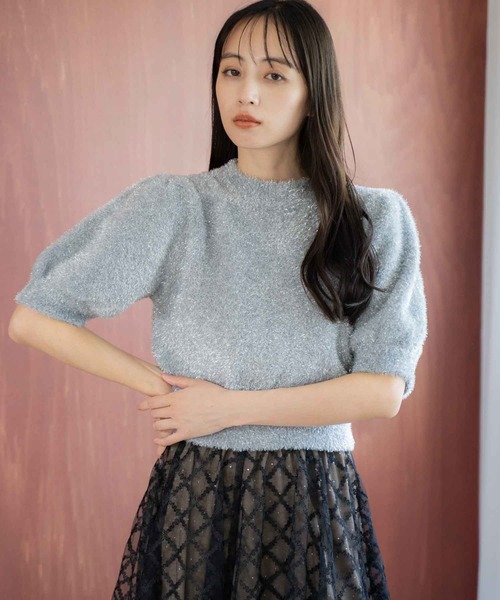 NOELA(ノエラ)の「【販路限定カラーあり】ラメシャギーニット(ニット/セーター・レディース・ブラック/オフホワイト/シルバー/ベージュ・フリー)」の18枚目の写真