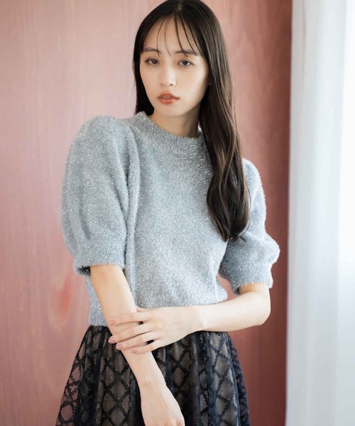 NOELA(ノエラ)の「【販路限定カラーあり】ラメシャギーニット(ニット/セーター・レディース・ブラック/オフホワイト/シルバー/ベージュ・フリー)」の20枚目の写真