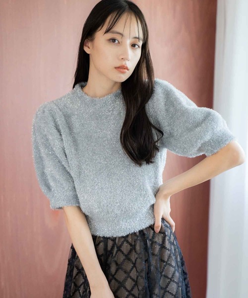 NOELA(ノエラ)の「【販路限定カラーあり】ラメシャギーニット(ニット/セーター・レディース・ブラック/オフホワイト/シルバー/ベージュ・フリー)」の21枚目の写真