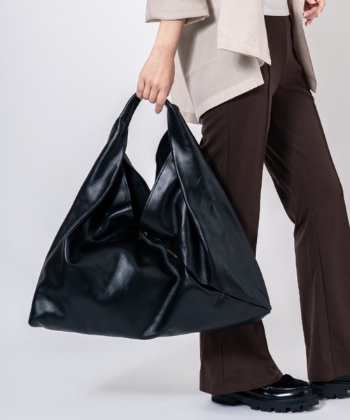 PULICATI/プリカーティ】トライアングル レザー トートバッグ