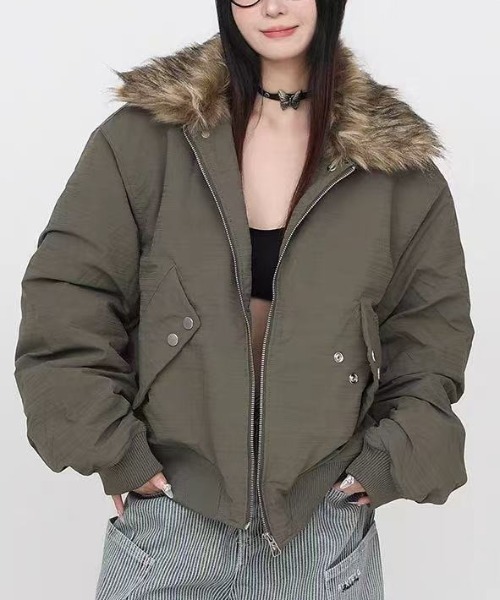 セール】【2025 AW 新作】フェイクファー着脱可能 ミリタリー
