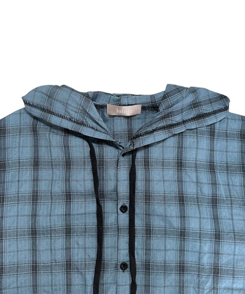 VIBGYOR(ヴィブジョー)の「オーバーサイズ チェックフーディーシャツ/ユニセックス(CZ)(シャツ/ブラウス・レディース・ブラウン/グレー/ブルー・MEDIUM/LARGE)」の17枚目の写真