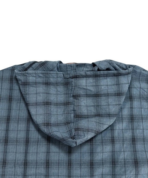 VIBGYOR(ヴィブジョー)の「オーバーサイズ チェックフーディーシャツ/ユニセックス(CZ)(シャツ/ブラウス・レディース・ブラウン/グレー/ブルー・MEDIUM/LARGE)」の18枚目の写真