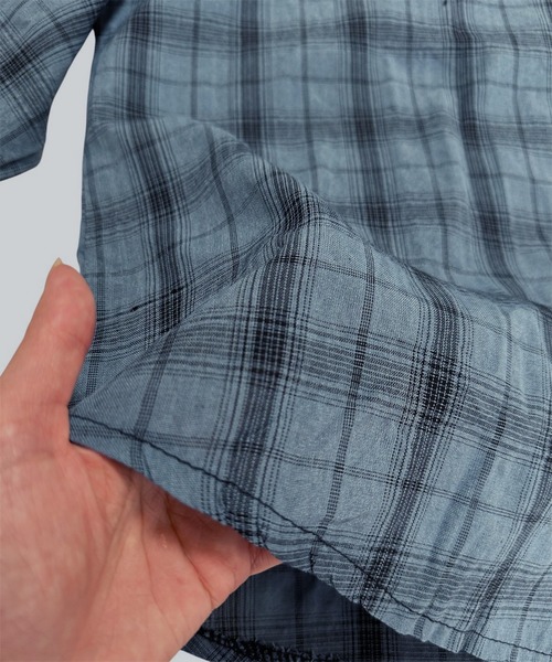 VIBGYOR(ヴィブジョー)の「オーバーサイズ チェックフーディーシャツ/ユニセックス(CZ)(シャツ/ブラウス・レディース・ブラウン/グレー/ブルー・MEDIUM/LARGE)」の20枚目の写真