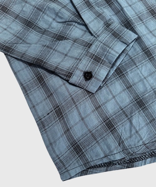 VIBGYOR(ヴィブジョー)の「オーバーサイズ チェックフーディーシャツ/ユニセックス(CZ)(シャツ/ブラウス・レディース・ブラウン/グレー/ブルー・MEDIUM/LARGE)」の22枚目の写真