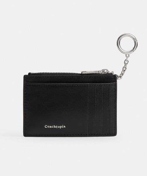 COACH Coachtopia 黒 レザー カードケース ジップ カード ケース・キー リング・チェッカーボード アップクラフト