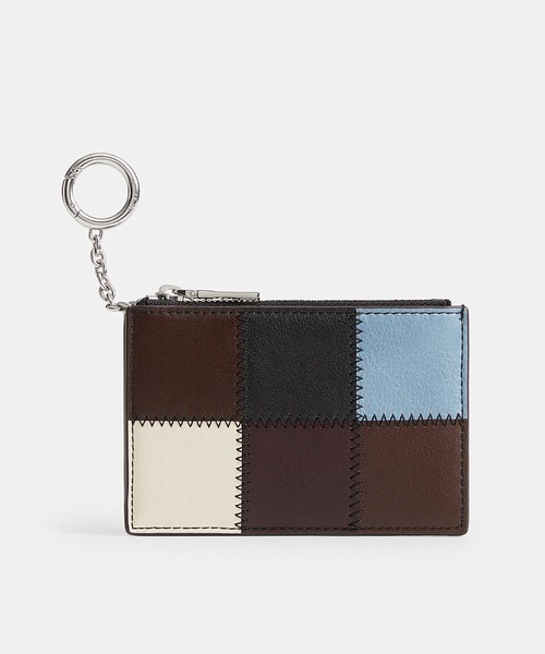 COACH レザーケース ジップ カード ケース・キー リング・チェッカーボード アップクラフト