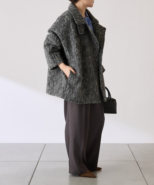 コラージュ ガリャルダガランテ　シャギーコート　チャコールグレー シャギースタンドネックコート/WEB限定（その他アウター）｜COLLAGE