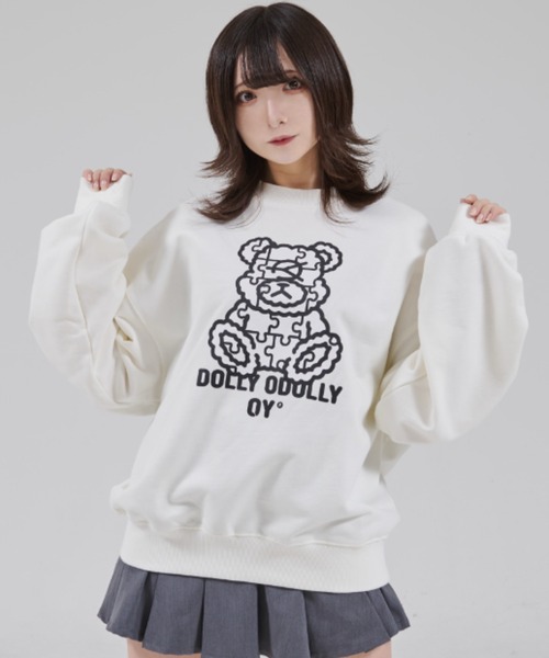 OY（オーワイ）の「『OY/オーワイ』PUZZLE DOLLY CREWNECK/パズルドリー クルーネック（スウェット・レディース・ホワイト/ブラック・L/M）」の2枚目の写真