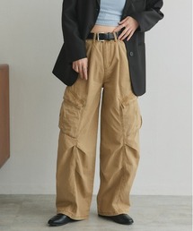 ad thie | ベルト付き タックカーブカーゴパンツ(カーゴパンツ)