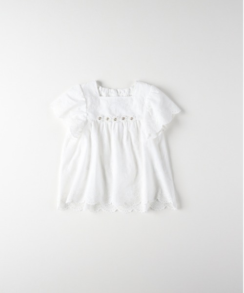 MPS(エムピーエス)の「MPS(エムピーエス)【キッズ】フラワーレースブラウス(シャツ/ブラウス・キッズ・オフホワイト/ダークグレー・120/140/130/110)」の2枚目の写真