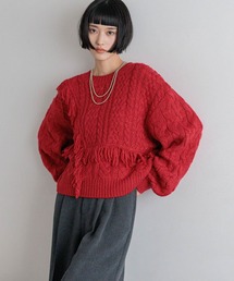 LOWRYS FARM | ケーブルフリンジSHORT丈 588920(ポロシャツ)