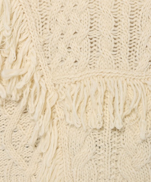 LOWRYS FARM（ローリーズファーム）の「ケーブルフリンジSHORT丈　588920（ポロシャツ・レディース・アイボリー/レッド/ブラウン・FREE）」の20枚目の写真