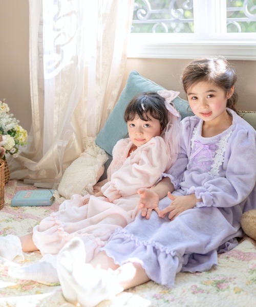 ふわふわフラワーレース&クロスリボンネグリジェ（ルームウェア