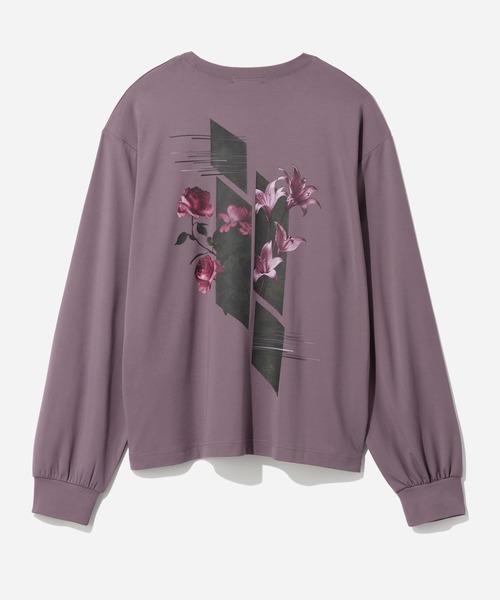 HARE（ハレ）の「【接触冷感】メルトフラワーバックプリントカット(HARE)（Tシャツ/カットソー・メンズ・ブラック/パープル/ホワイト・SMALL/MEDIUM）」の3枚目の写真