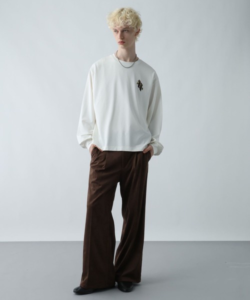 HARE（ハレ）の「【接触冷感】メルトフラワーバックプリントカット(HARE)（Tシャツ/カットソー・メンズ・ブラック/パープル/ホワイト・SMALL/MEDIUM）」の4枚目の写真