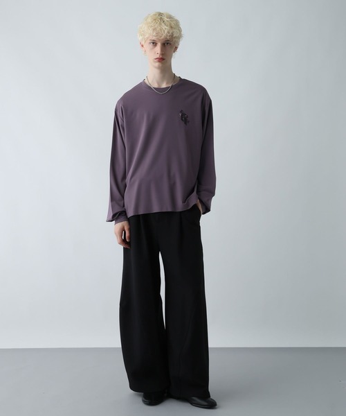 HARE（ハレ）の「【接触冷感】メルトフラワーバックプリントカット(HARE)（Tシャツ/カットソー・メンズ・ブラック/パープル/ホワイト・SMALL/MEDIUM）」の8枚目の写真