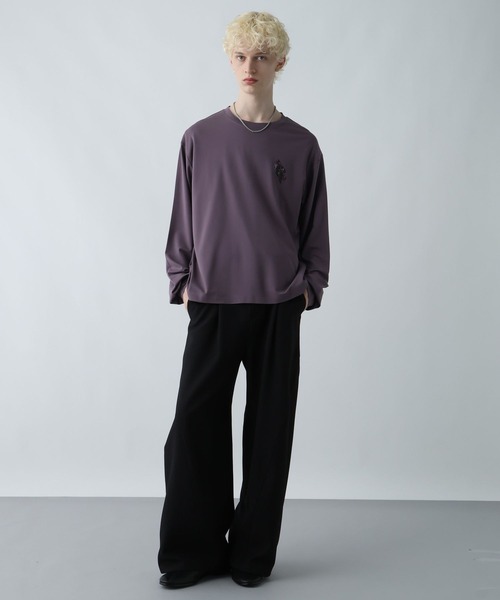 HARE（ハレ）の「【接触冷感】メルトフラワーバックプリントカット(HARE)（Tシャツ/カットソー・メンズ・ブラック/パープル/ホワイト・SMALL/MEDIUM）」の9枚目の写真