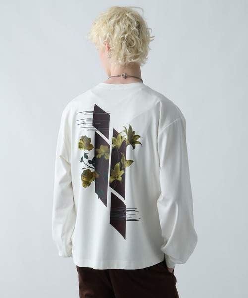 HARE（ハレ）の「【接触冷感】メルトフラワーバックプリントカット(HARE)（Tシャツ/カットソー・メンズ・ブラック/パープル/ホワイト・SMALL/MEDIUM）」の12枚目の写真