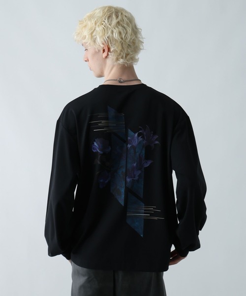 HARE（ハレ）の「【接触冷感】メルトフラワーバックプリントカット(HARE)（Tシャツ/カットソー・メンズ・ブラック/パープル/ホワイト・SMALL/MEDIUM）」の14枚目の写真