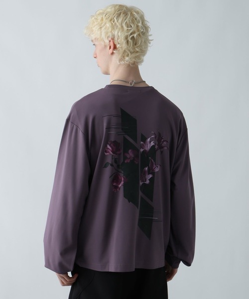 HARE（ハレ）の「【接触冷感】メルトフラワーバックプリントカット(HARE)（Tシャツ/カットソー・メンズ・ブラック/パープル/ホワイト・SMALL/MEDIUM）」の16枚目の写真