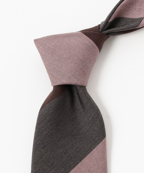 BEAMS F(ビームスエフ)の「シルク ストライプ ネクタイ(ネクタイ・メンズ・グレー/ブラウン・ONE SIZE)」の6枚目の写真