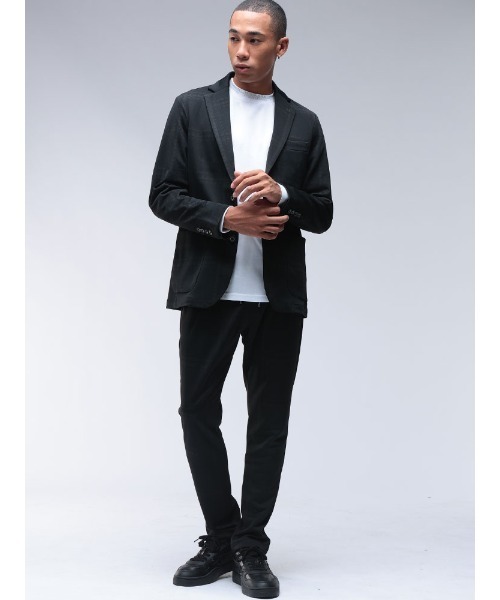 1piu1uguale3 RELAX（ウノピュウノウグァーレトレリラックス）の「1PIU1UGUALE3 RELAX (ウノ ピュ ウノ ウグァーレ トレ リラックス) ウィンドウペン ジャガード 2つボタン シングル ジャケット HOUNDSTOOTH 1PRUSO25101（テーラードジャケット・メンズ・ブラック・L/XL/2XL/S/M）」の6枚目の写真