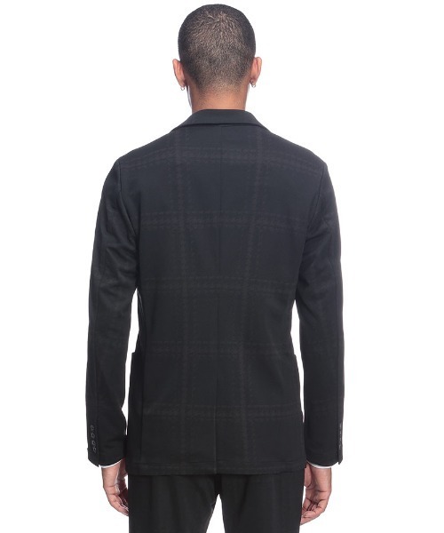 1piu1uguale3 RELAX（ウノピュウノウグァーレトレリラックス）の「1PIU1UGUALE3 RELAX (ウノ ピュ ウノ ウグァーレ トレ リラックス) ウィンドウペン ジャガード 2つボタン シングル ジャケット HOUNDSTOOTH 1PRUSO25101（テーラードジャケット・メンズ・ブラック・L/XL/2XL/S/M）」の2枚目の写真