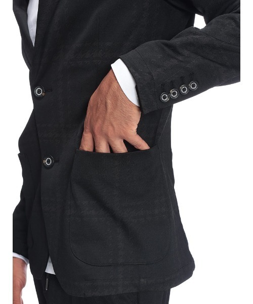 1piu1uguale3 RELAX（ウノピュウノウグァーレトレリラックス）の「1PIU1UGUALE3 RELAX (ウノ ピュ ウノ ウグァーレ トレ リラックス) ウィンドウペン ジャガード 2つボタン シングル ジャケット HOUNDSTOOTH 1PRUSO25101（テーラードジャケット・メンズ・ブラック・L/XL/2XL/S/M）」の14枚目の写真
