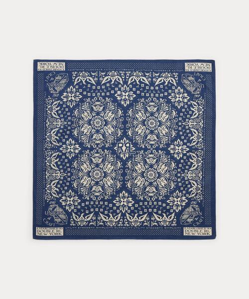 RRL ダブルアールエル インディゴ バンダナ スカーフ 正方形 ビンテージ RRL Craftsman Indigo Bandana ダブルアールエル インディゴ