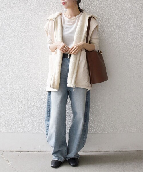 Yvngboi p DAB着用再販なしflyshitonly トップス ベロア SHIPS any:〈洗濯機可能〉ダブルクロス ペプラム ノーカラー