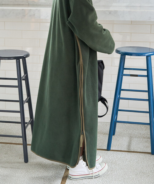 FREAK'S STORE(フリークスストア)の「限定展開 FREAK'S STORE OUTDOORS サイドジップ フリース ワンピース(ワンピース・レディース・オリーブ/グレー/ネイビー/ベージュ/ブラック・フリ-)」の18枚目の写真