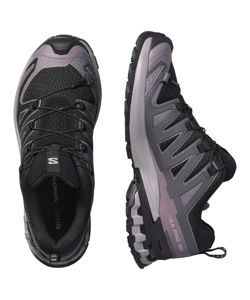 SALOMON(サロモン)の「SALOMON/サロモン レディース スニーカー アウトドア トレイル XA PRO 3D V9 W L47882900(スニーカー・レディース・ブラック×パープル・25.0cm/23.5cm/23.0cm/24.5cm/24.0cm)」の4枚目の写真