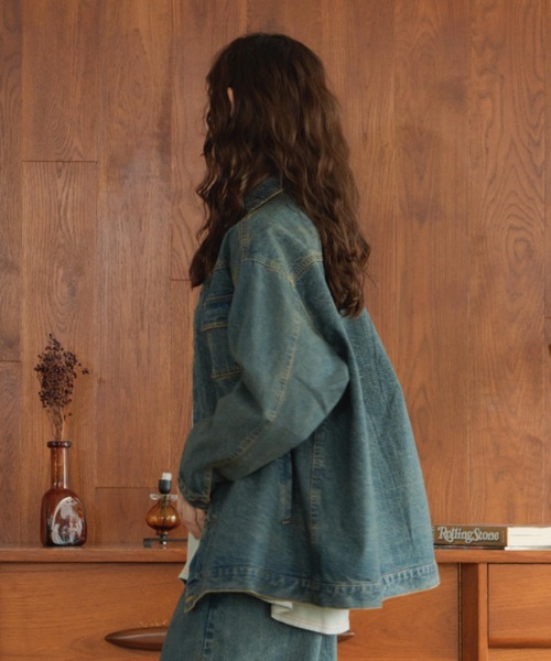 eLur(エラー)の「デニムジャケット(デニムジャケット・レディース・ストライプ/ブルー・1)」の9枚目の写真