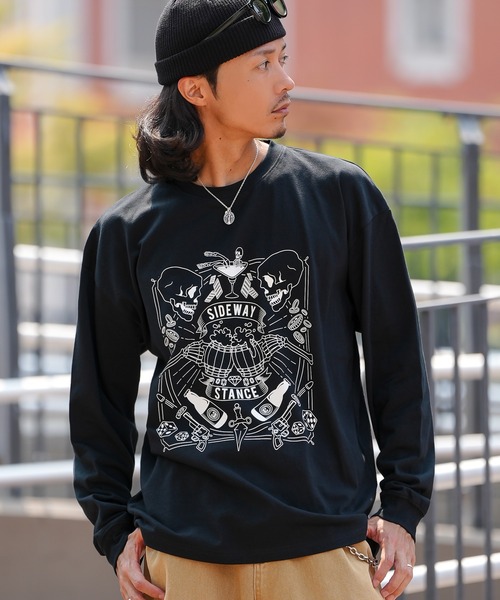 SIDEWAY STANCE(サイドウェイスタンス)の「【SIDEWAY STANCE】オリジナル グラフィック プリント ロンT(Tシャツ/カットソー・メンズ・カーキ/ホワイト系2/ブラック/ブラック系2/カーキ系2/ホワイト/ブルー系/ブラック系/ブラック系1/ライトグレー系1/ホワイト系1/ホワイト系・X-LARGE/LARGE/MEDIUM/SMALL)」の8枚目の写真