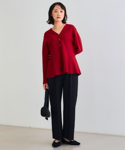 CROSS FUNCTION（クロスファンクション）の「《シワになりにくい》セットアップ対応  サマ美え センタープレスストレートパンツ【CROSS FUNCTION/クロスファンクション】（スラックス・レディース・チャコールグレー/ブラック/ベージュ/モカ・LL/M/L）」の16枚目の写真