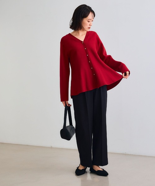 CROSS FUNCTION（クロスファンクション）の「《シワになりにくい》セットアップ対応  サマ美え センタープレスストレートパンツ【CROSS FUNCTION/クロスファンクション】（スラックス・レディース・チャコールグレー/ブラック/ベージュ/モカ・LL/M/L）」の14枚目の写真