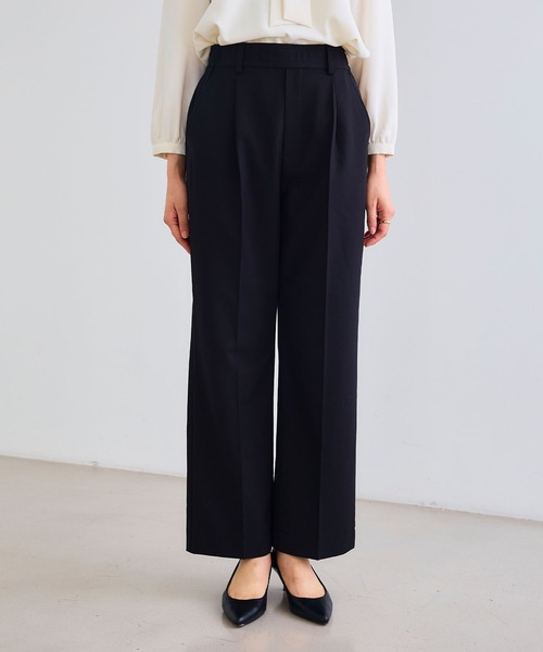 CROSS FUNCTION（クロスファンクション）の「《シワになりにくい》セットアップ対応  サマ美え センタープレスストレートパンツ【CROSS FUNCTION/クロスファンクション】（スラックス・レディース・チャコールグレー/ブラック/ベージュ/モカ・LL/M/L）」の18枚目の写真